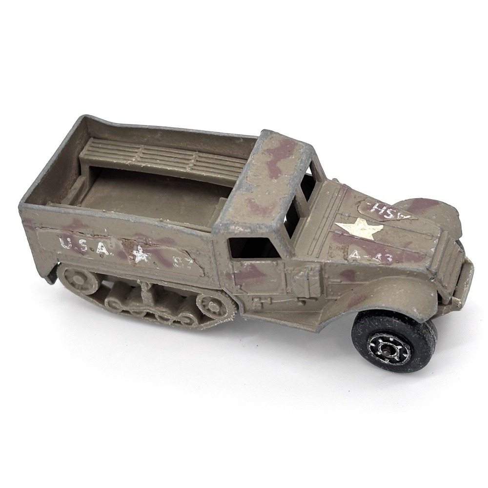 Vintage Zylmex T431 Armored Half Track U.S. Army Military Diecast Toy Hong Kong